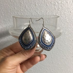 Premier Design Silver and Blue Crystal Earrings